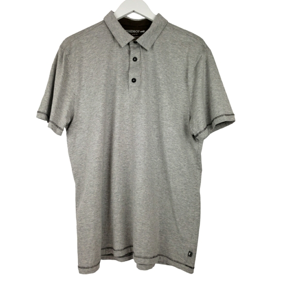 toad & Co Tempo Short Sleeve Slim Polo Size Large in Gray - Picture 1 of 10